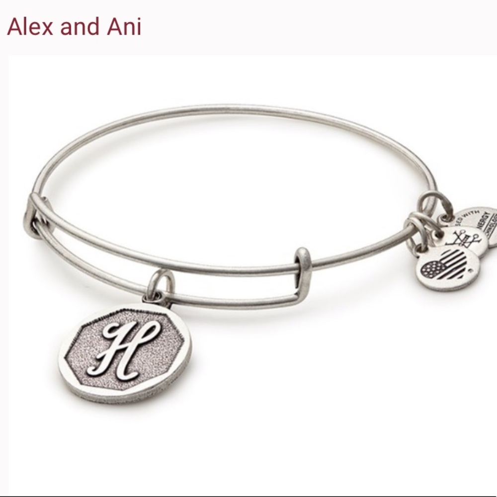 Alex and Ani “H” Charm Bangle in Silver